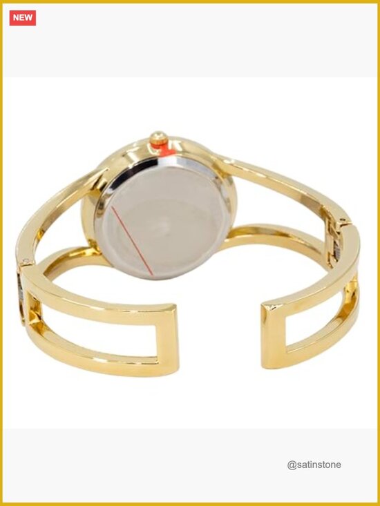 Elegant Analog Quartz Watch 33mm Metal Cuff Bangle Design Adjustable main image 7